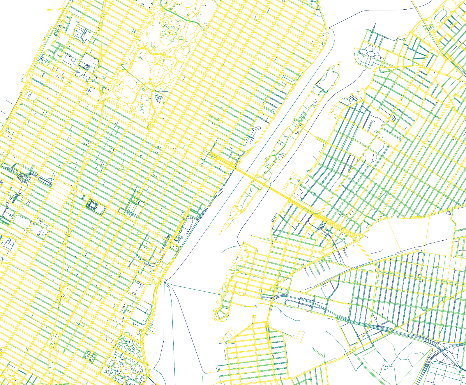 Figure A1: Trips per OSM Segment as Provided by STRAVA