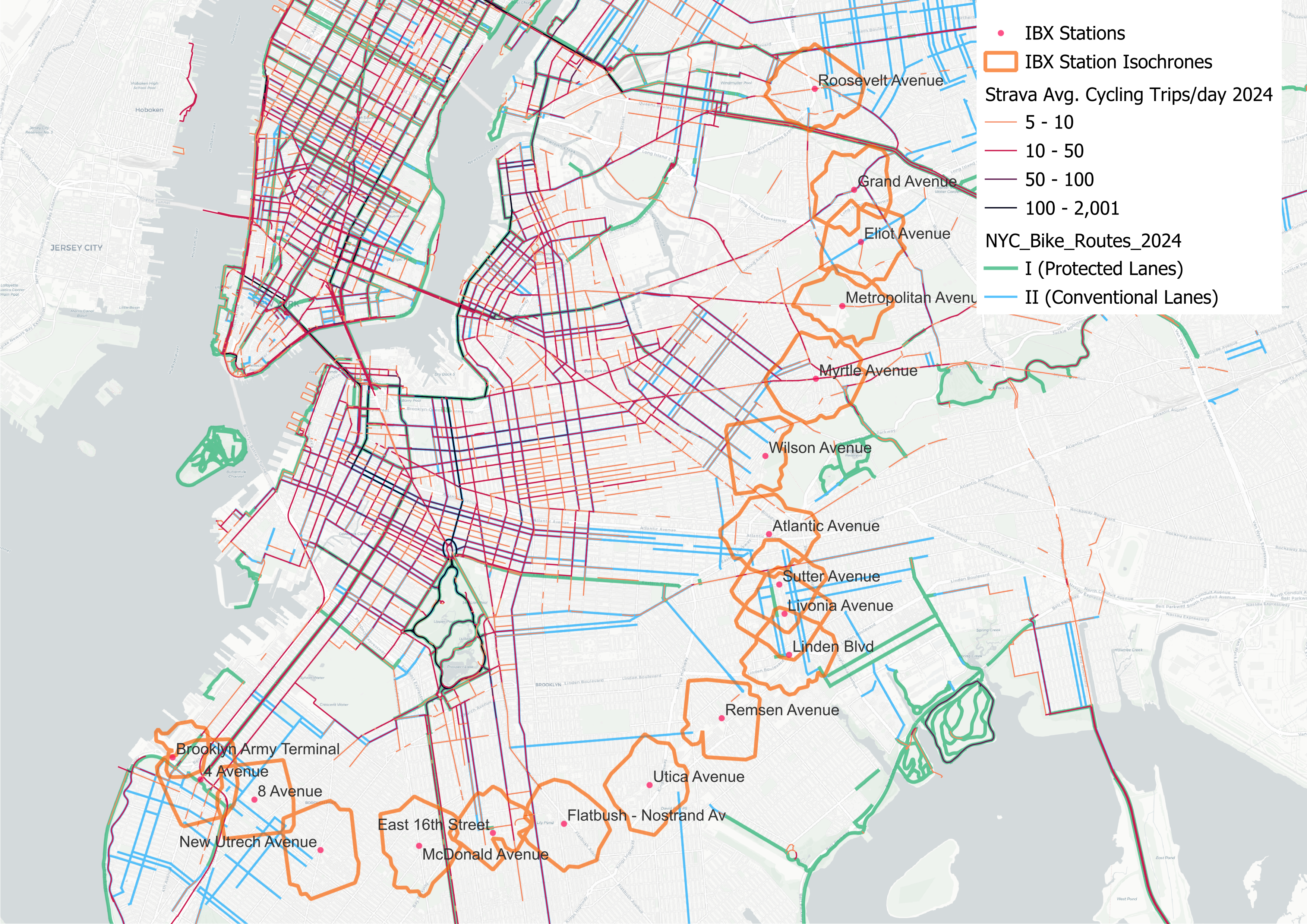 Figure 11: Street-Segment-Level STRAVA Ridership